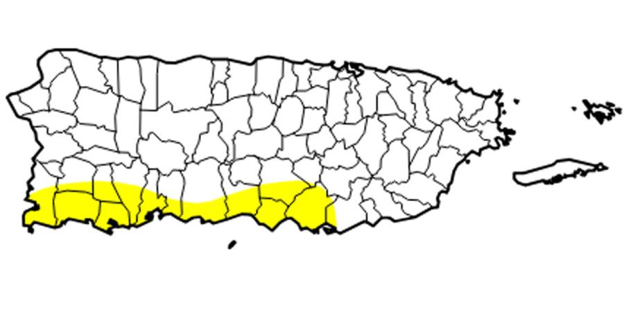 Mapa del Monitor de Sequía de los Estados Unidos sobre la zona