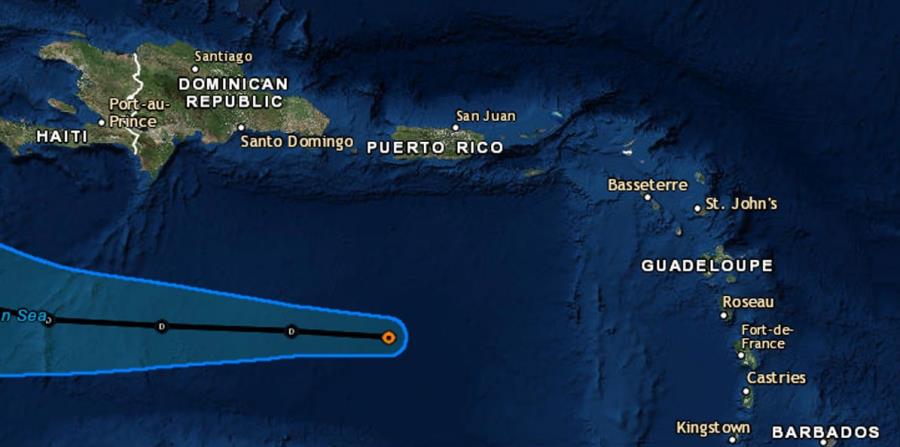 Mapa de trayectoria de la depresión tropical Isaac provisto por el Centro Nacional de Huracanes. (Captura / NOAA) (horizontal-x3)