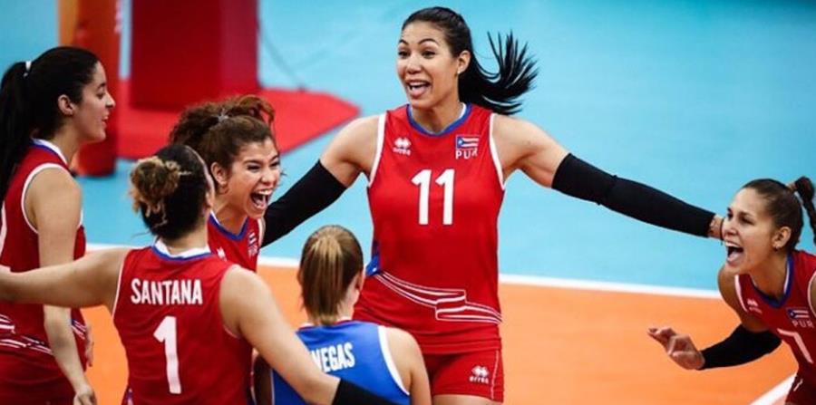 Las jugadoras boricuas celebran el triunfo ante México. (Captura / fedpurvoli.com) (horizontal-x3)