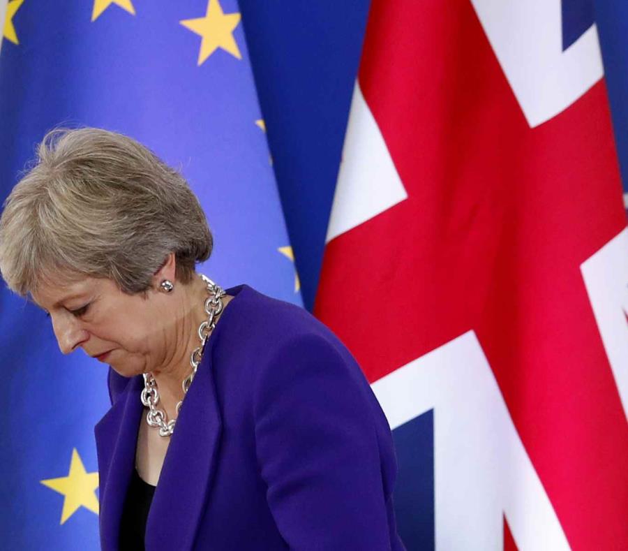 La primera ministra británica Theresa May en una conferencia en Bruselas el 18 de octubre del 2018. (AP / Alastair Grant) (semisquare-x3)