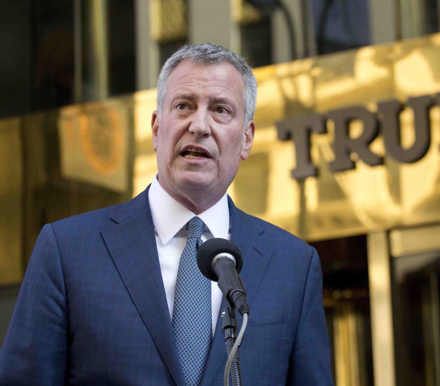 El alcalde de Nueva York, Bill de Blasio (semisquare-x3)