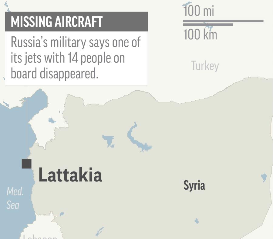El mapa muestra el lugar donde el avión ruso fue derribado. (AP) (semisquare-x3)