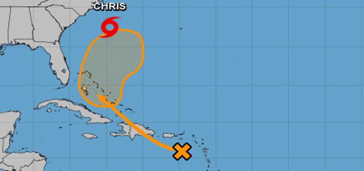 Imagen de la posible trayectoria de Beryl. (Captura / NOAA ) (horizontal-x3)
