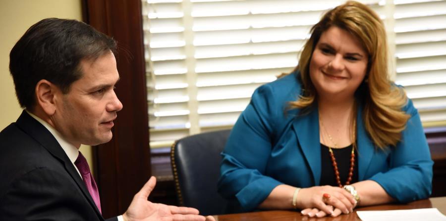 Florida Republican Senator Marco Rubio, along with Commissioner Jenniffer Gonzalez. (horizontal-x3)