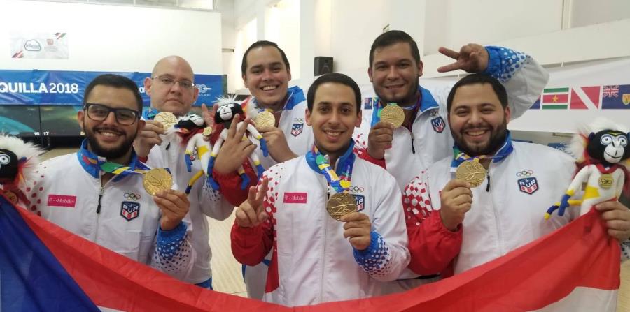 Andro Simounet, Jean Francisco Pérez y Cristian Azcona, parte del equipo masculino de bolos. (GFR Media) (horizontal-x3)