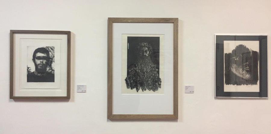Arriba, las obras “El Javi”; de Maldonado- O’Farril, “Betancianos”, de Yiyo Tirado y “Autorretrato con sombrero”, de Solano. (Suministrada) (horizontal-x3)