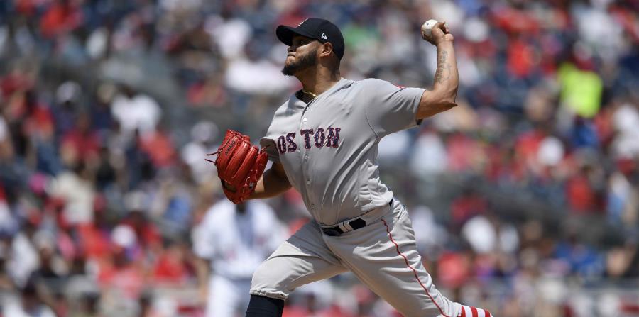 El venezolano Eduardo Rodríguez se apuntó el triunfo por Boston. (AP) (horizontal-x3)