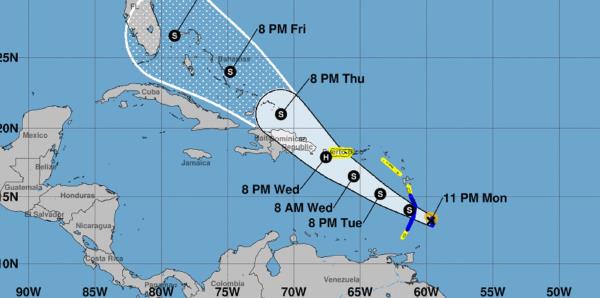 Disminuyen los vientos de la tormenta tropical Dorian a 50 millas por hora