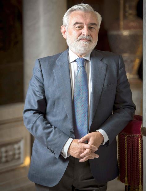 El director de la RAE, Darío Villanueva, compareció hoy en una rueda de prensa para explicar los extremos del acuerdo. (vertical-x1)