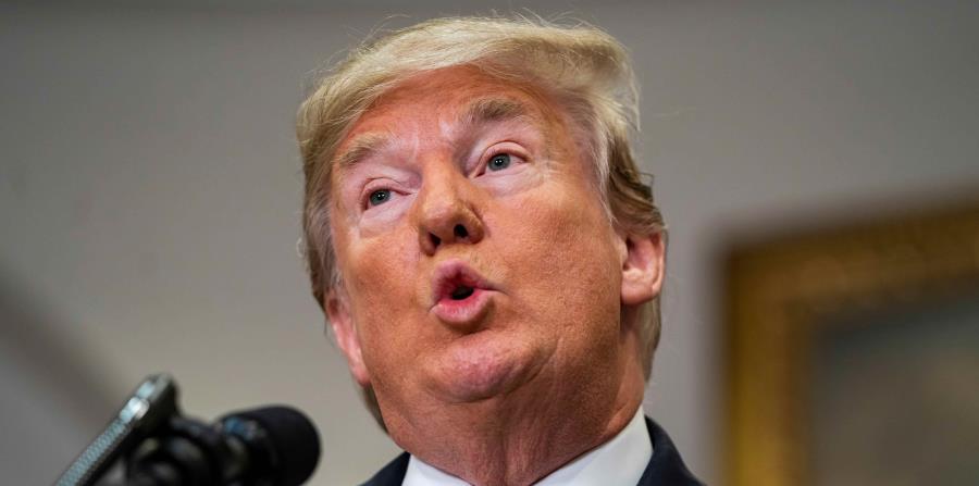 El presidente de los Estados Unidos, Donald Trump, ofrece una rueda de prensa en la Casa Blanca. (EFE) (horizontal-x3)