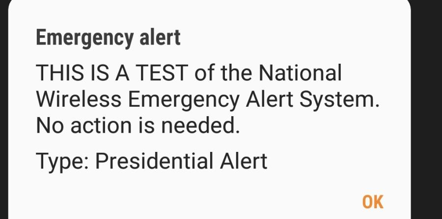La alerta fue enviada por FEMA desde Washington. (GFR MEDIA) (horizontal-x3)