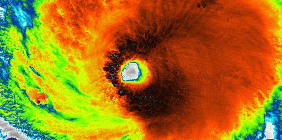 Vista del ojo del huracán Lane . (Captura / NOAA) (horizontal-x3)
