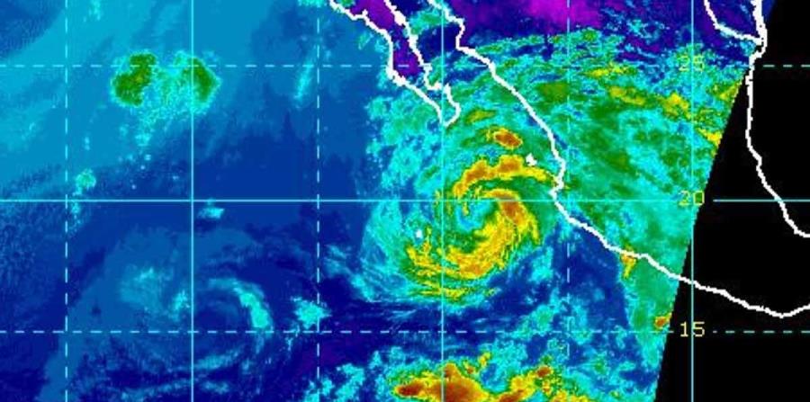 La tormenta tropical está en el sur-sureste de Cabo San Lucas. (Imagen tomada de la página de la NOAA) (horizontal-x3)