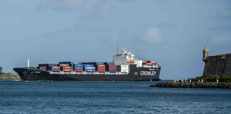 Under the Jones Act, cargo transportation between the United States and Puerto Rico has to be done on US license plates, property and crew. (horizontal-x3)
