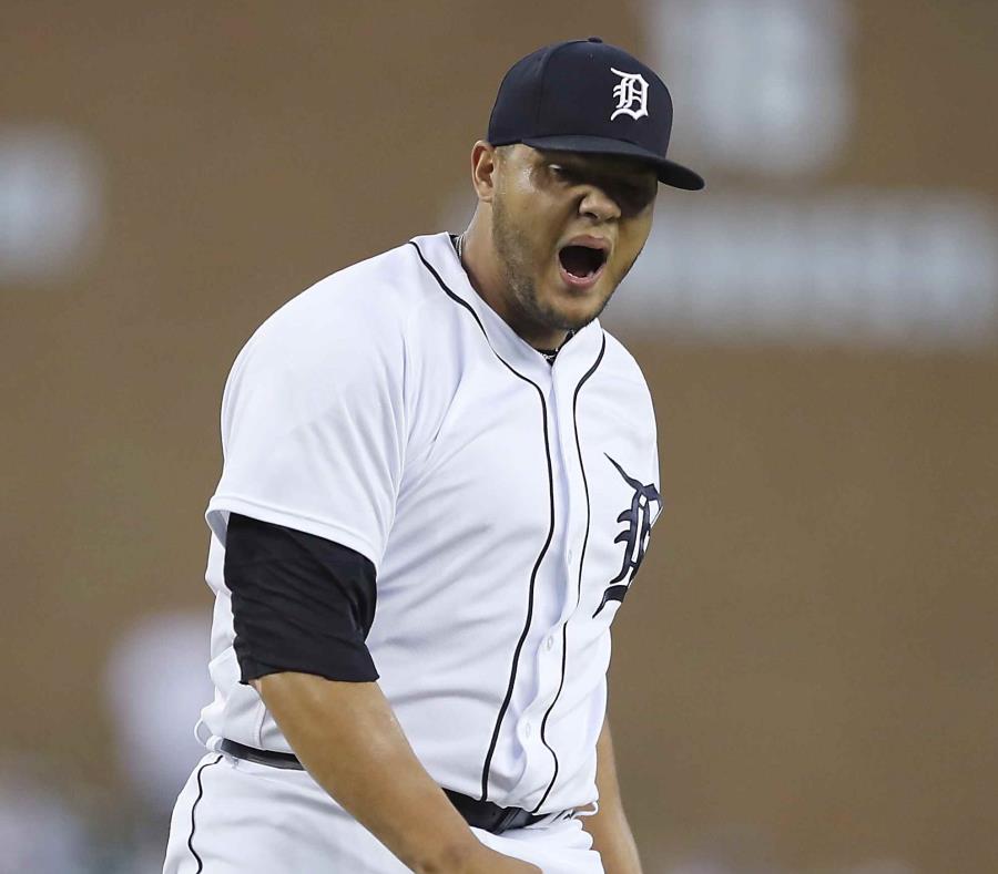 Joe Jiménez lanzó la novena entrada y ponchó a uno en la victoria de los Tigres. (AP) (semisquare-x3)