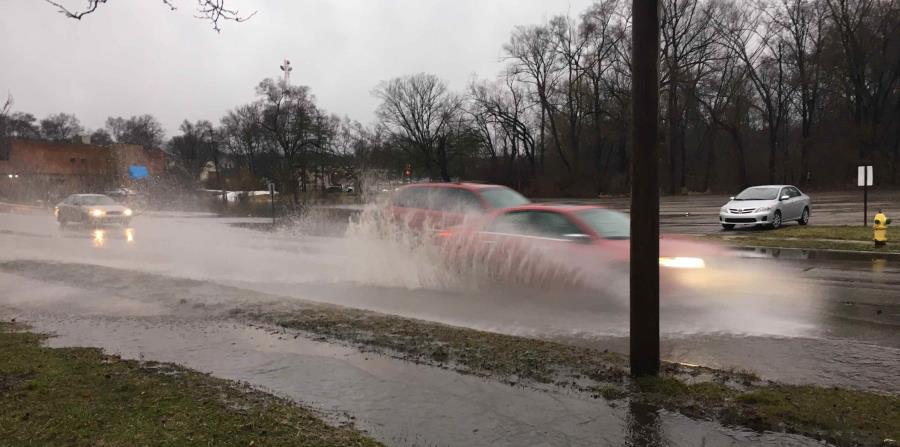 Imagen de las inundaciones causadas por tormentas en Kalamazoo, Michigan el 20 de febrero del 2018. (horizontal-x3)