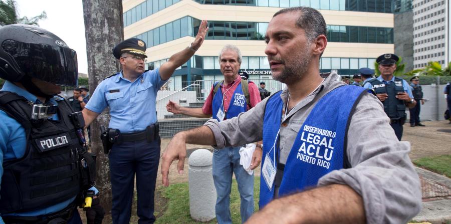Según el director de la ACLU, los observadores de la entidad fueron colocados en situaciones de peligro por la Policía el pasado 1 de mayo. (GFR Media) (horizontal-x3)