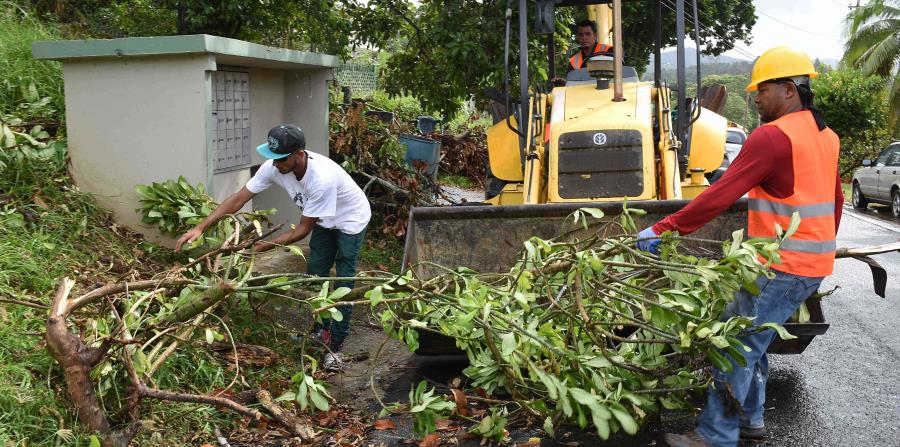 Empleados municipales recogen escombros de las calles. (GFR Media) (horizontal-x3)
