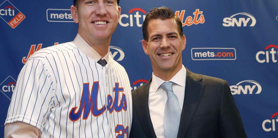 Brodie Van Wagenen (derecha) junto a uno de los peloteros que representó. (AP) (horizontal-x3)
