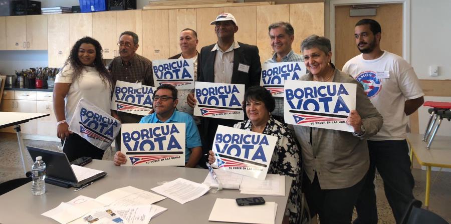 Miembros de la coalición Agenda Nacional Puertorriqueña contaron los esfuerzos que hacen para que la comunidad boricua en EE.UU. se active electoralmente. (horizontal-x3)