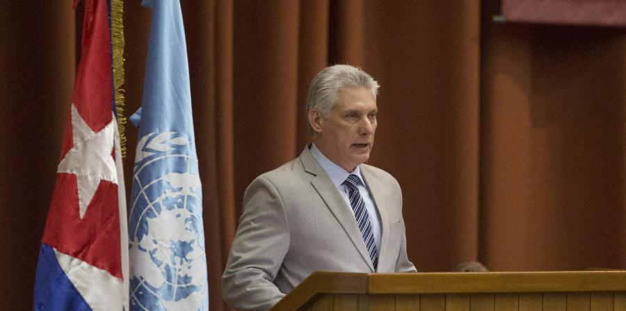 El presidente de Cuba, Miguel Díaz-Canel, da un discurso durante la inauguración de la Comisión Económica de las Naciones Unidas para América Latina y el Caribe, el pasado 8 de mayo. (horizontal-x3)