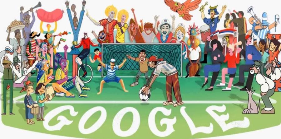 Con este doodle creado por Gluekit, Google inició la serie de 32 ilustraciones. (horizontal-x3)