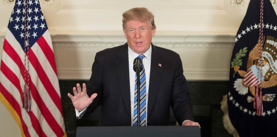 El presidente de los Estados Unidos, Donald Trump, ofrece un discurso sobre el