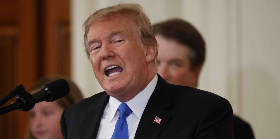 El presidente Donald Trump anuncia la postulación de Brett Kavanaugh para la Corte Suprema en la Casa Blanca, Washington, 9 de julio de 2018. (AP) (horizontal-x3)