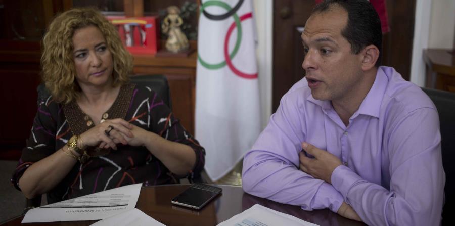 El director del Departamento de Alto Rendimiento del Copur y la presidenta del Copur, Jaime Lamboy y Sara Rosario. (horizontal-x3)