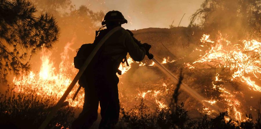 Un bombero combate el incendio (horizontal-x3)