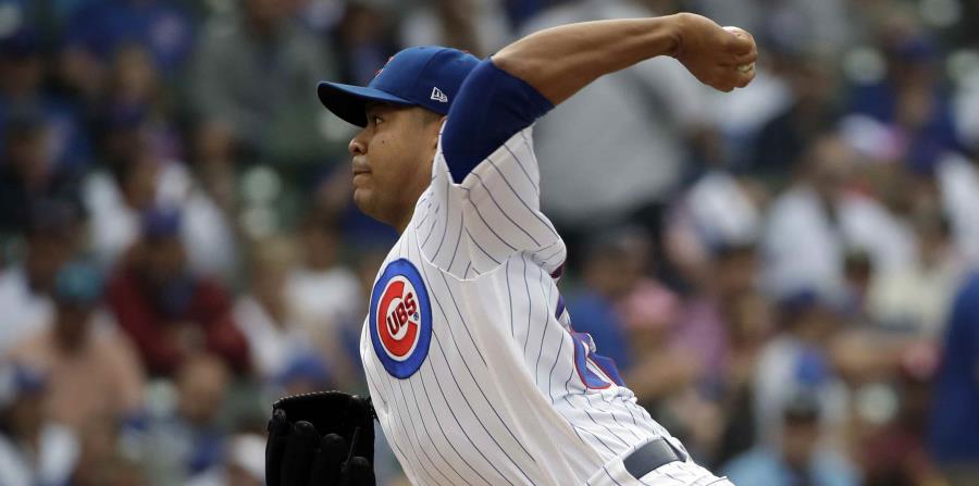 José Quintana de los Cachorros de Chicago lanza ante los Cardenales de San Luis. (AP) (horizontal-x3)