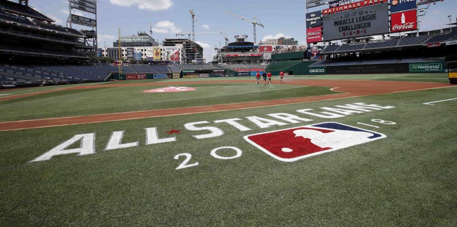 Logo del Juego de Estrellas en el National's Park en Washington, D.C. (AP) (horizontal-x3)