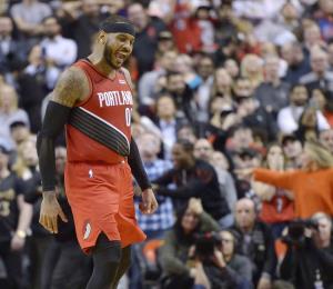 Canastazo de Carmelo Anthony eleva la "moral" de los Trail Blazers