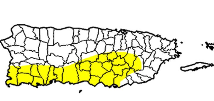 El mapa muestra en amarillo las zonas afectadas por el periodo “anómalamente seco”. (Captura / droughtmonitor.unl.edu) (horizontal-x3)