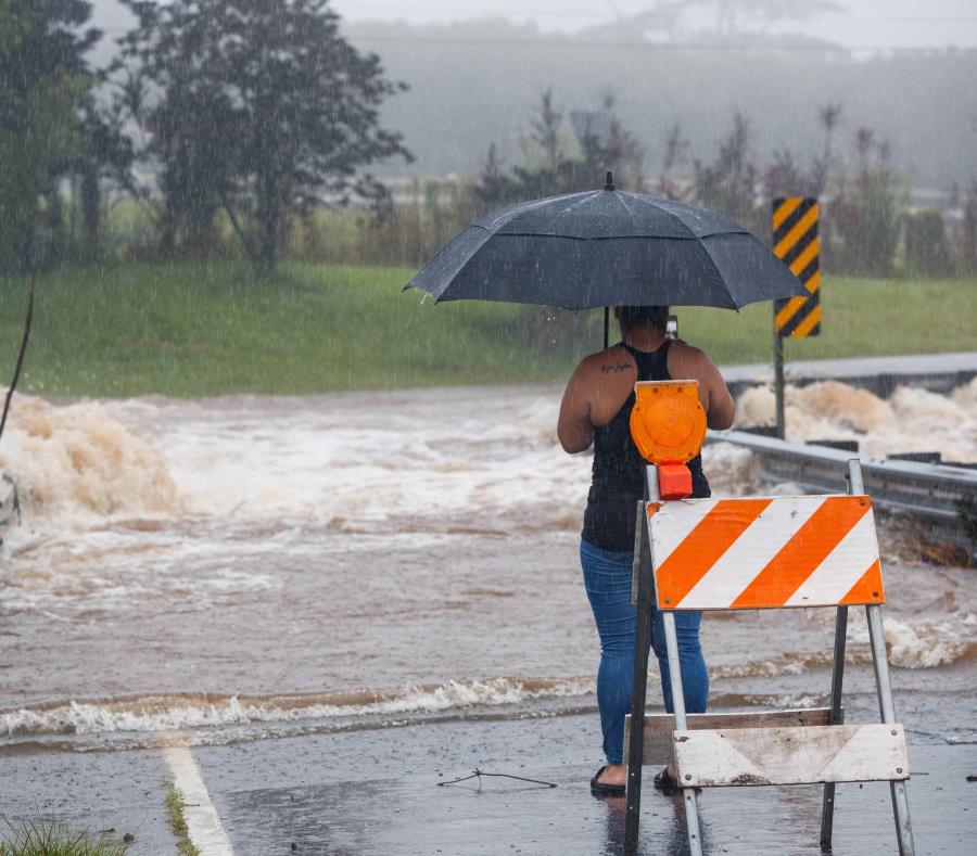 Vista de las inundaciones provocadas por las lluvias del huracán Lane en Hilo, Hawaii (semisquare-x3)
