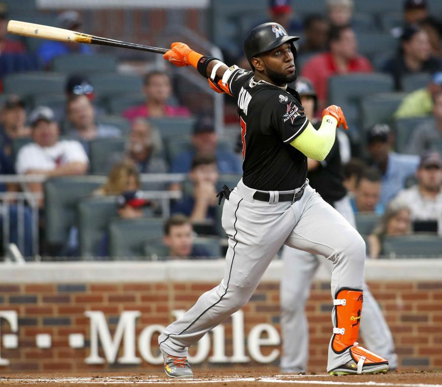 Marcell Ozuna con los Marlins de Miami el pasado septiembre. (AP) (semisquare-x3)