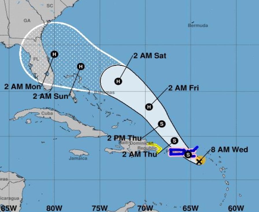 Resultado de imagen para La tormenta tropical Dorian ya está cerca de Puerto Rico