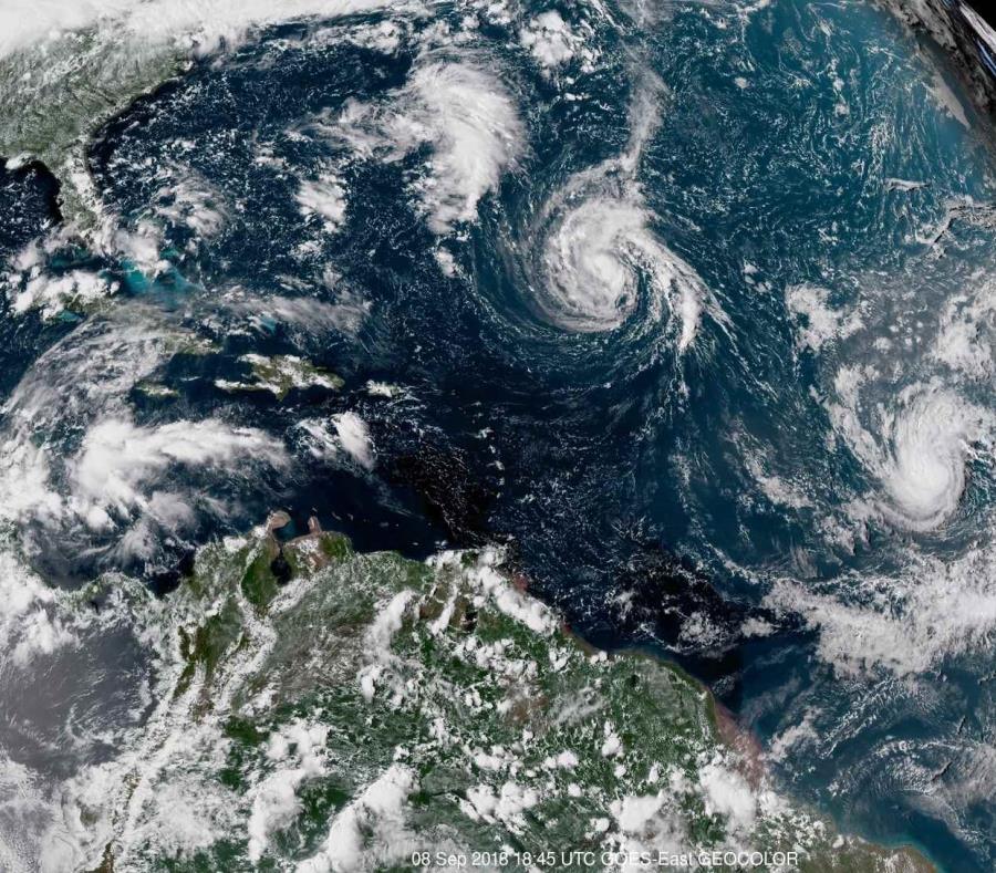 Imagen de satélite de la NOAA que muestra la tormenta tropical Florence. (AP) (semisquare-x3)