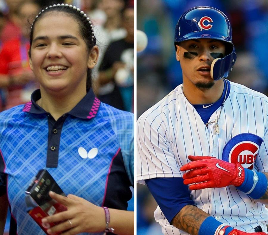 El pelotero puertorriqueño Javier Báez y la tenismesista Adriana Díaz. (semisquare-x3)