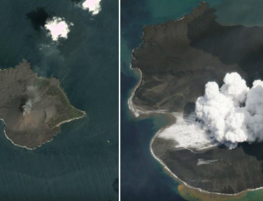 Estas imágenes satelitales revelan que el volcán Krakatoa sigue activo (semisquare-x3)