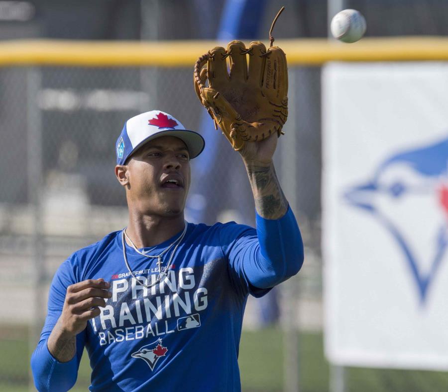 Marcus Stroman entrena con los Azulejos el pasado 15 de febrero. (AP) (semisquare-x3)