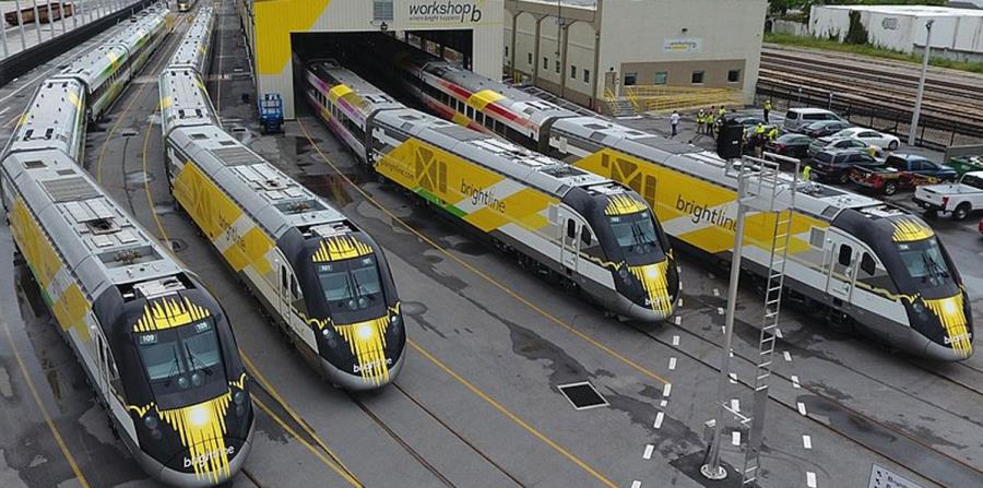 Imagen de los trenes de la compañía Brightline en Florida. (GFR Media) (horizontal-x3)