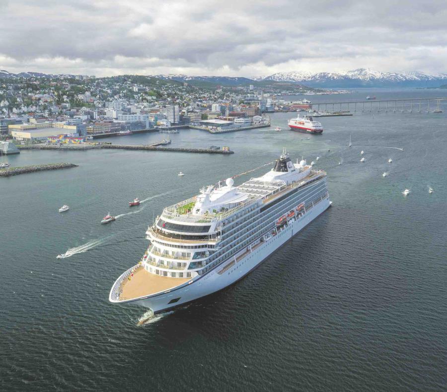 En la foto el Viking Sky, gemelo del crucero Viking Sun que arribó a la isla. (GFR Media) (semisquare-x3)