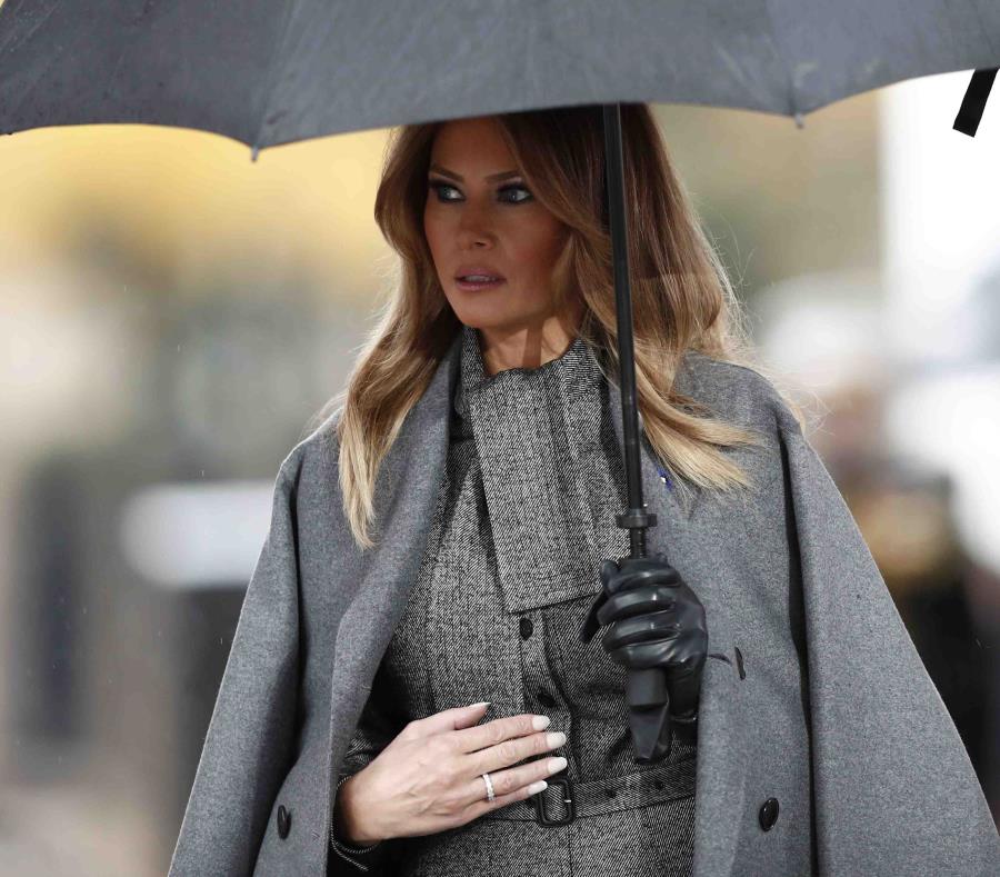 Melania Trump durante la conmemoración del centenario del fin de la Primera Guerra Mundial en Francia. (AP) (semisquare-x3)