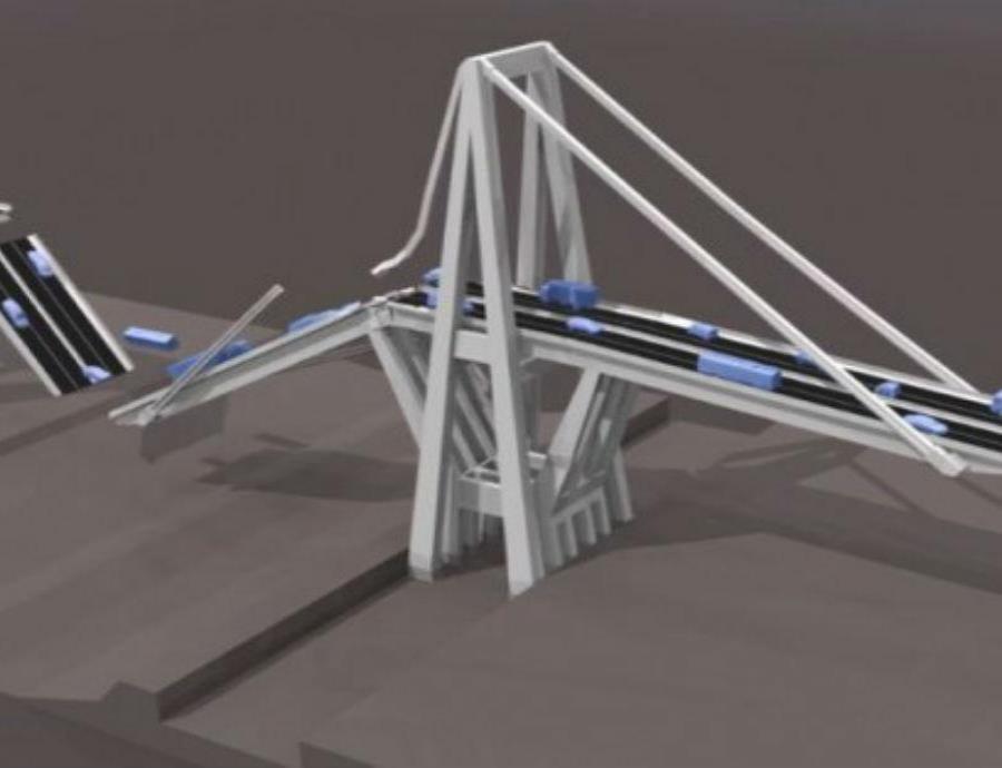 Recrean en un impactante vídeo en 3D el derrumbe del puente de Génova (semisquare-x3)