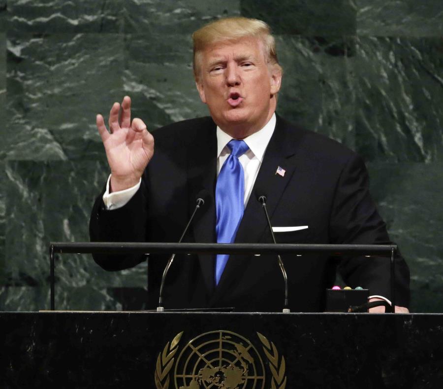 El presidente Donald Trump habla desde la tribuna de la Asamblea General de Naciones Unidas. (AP) (semisquare-x3)