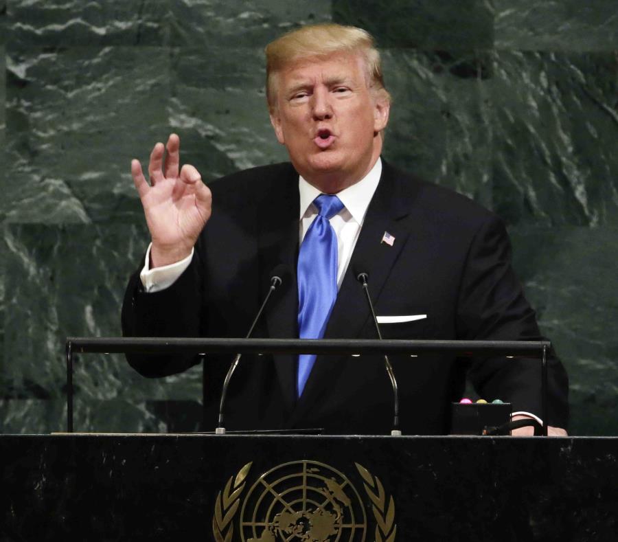 El presidente Donald Trump habla desde la tribuna de la Asamblea General de Naciones Unidas, el 19 de septiembre de 2018. (AP) (semisquare-x3)