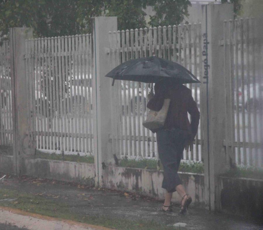 Una mujer camina por la zona de Río Piedras con una sombrilla en mano. (GFR Media) (semisquare-x3)