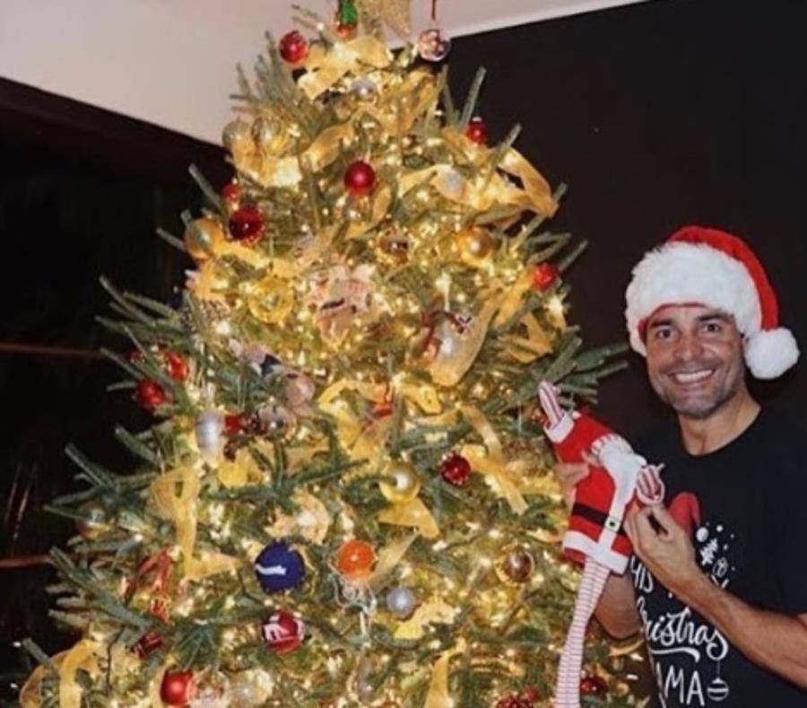 Chayanne posó junto a su árbol de Navidad (semisquare-x3)